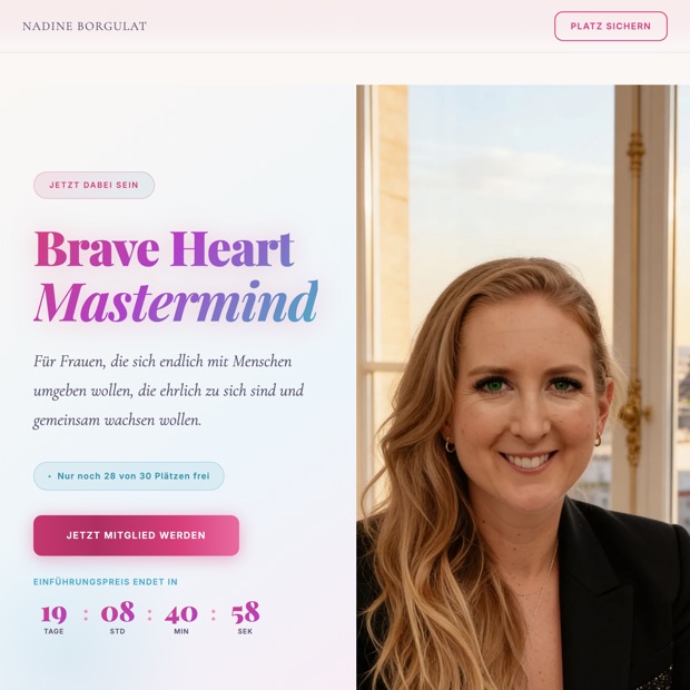 Header der Mastermind Membership-Landingpage